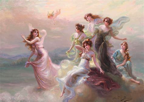 The Dance Of The Nymphs And Cupid Ca Classical Wall Etsy