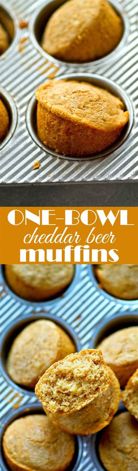 One Bowl Cheddar Beer Muffins