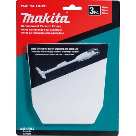 Makita Cloth Vacuum Filters 3 Pack Xlc02 Lc01 Bcl180 Cordless Vac
