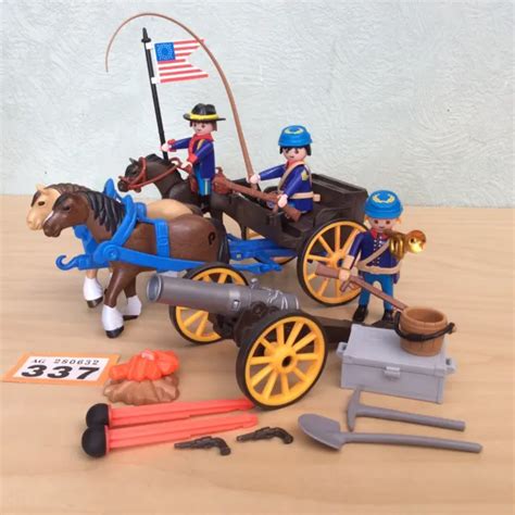 Playmobil Western Set Union Soldiers Artillery Cannon Figures Acw