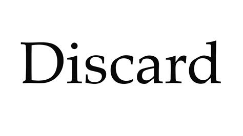 How To Pronounce Discard Youtube