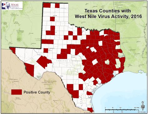 2016 Texas West Nile Virus Maps Texas Dshs