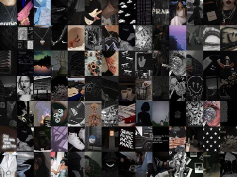 Grunge Wall Collage Kit Wall Collage Aesthetic Collage Black And