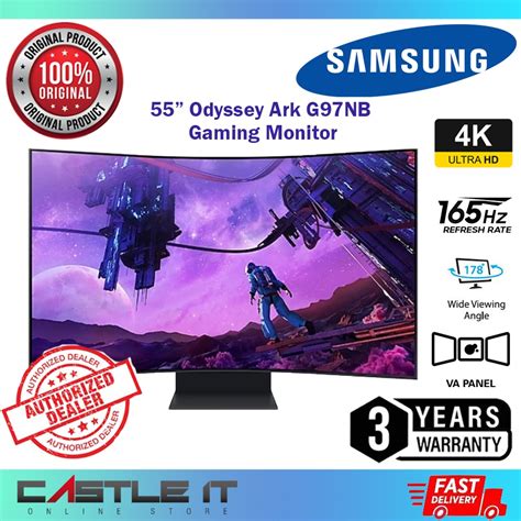 Samsung 55” Odyssey Ark 4k Uhd 165hz 1ms Quantum Mini Led Curved Gaming Screen Monitor