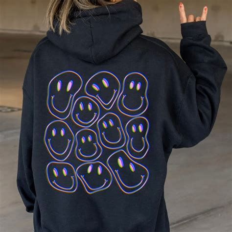 Melting Smiley Face Hoodies Etsy