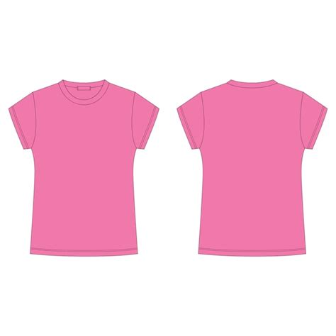 Dibujo Técnico De Camiseta Rosa Aislado Sobre Fondo Blanco Camiseta