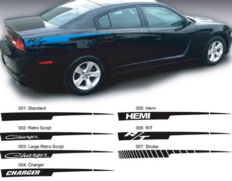 Dodge Charger Straight Razor Hemi Rt Decal Sticker Side Graphics Fits