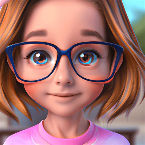 Cute Adorable Girl With Glasses 3d Cartoon · Creative Fabrica