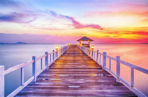 Pier At Sunset Wallpapers Wallpaper Cave