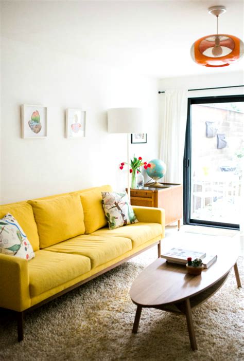 wonderful living room ideas   yellow sofa