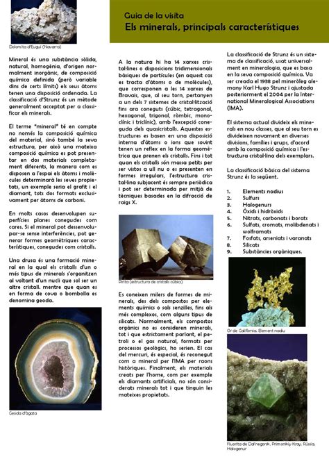 Els Minerals Principals Característiques By Museu Darenys De Mar Issuu