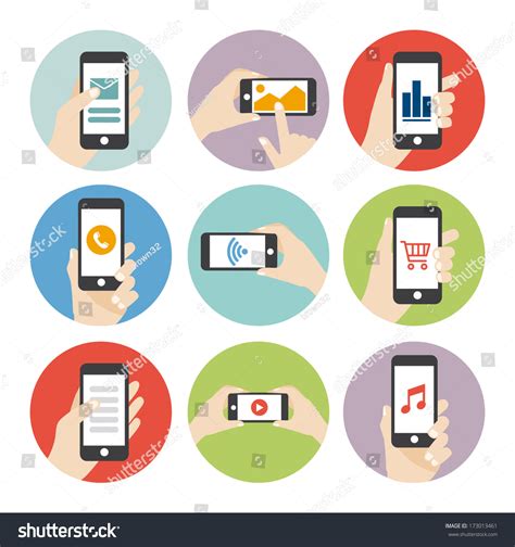Hand Holding Phone Icon Stock Vector Illustration