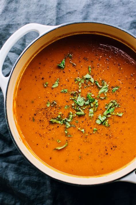 Well, i tried the tomato soup recipe this morning, and this is the legit email i sent my friend after inhaling my first bowlful at lunch today Healthy Tomato Basil Soup | Recipe (With images) | Easy ...