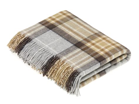 Tartan Plaid Merino Lambswool Throw Blanket Clan Mckellar Tartan M