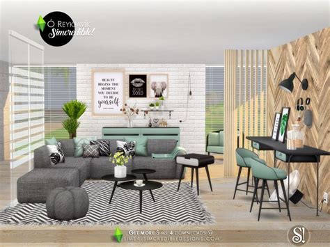 Simcredibles Oh Reykjavik Sims 4 Cc Furniture Living Rooms Living