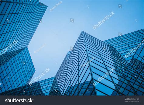 Abstract Complex Blue Skyscraper Structure Downtown Stock Photo Edit