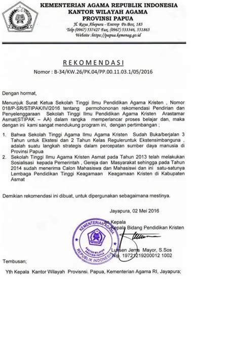 15 Contoh Surat Rekomendasi Beasiswa Kegiatan Organisasi