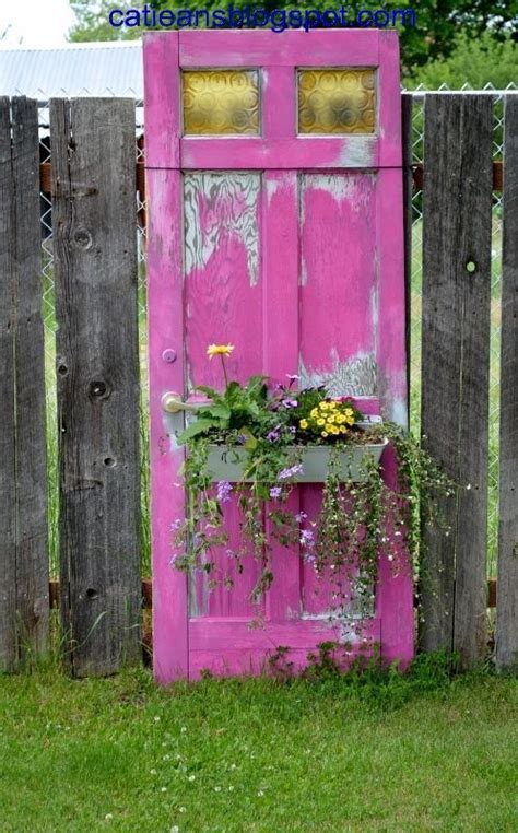 Repurposed Old Door As A Flower Planter Pictures Photos