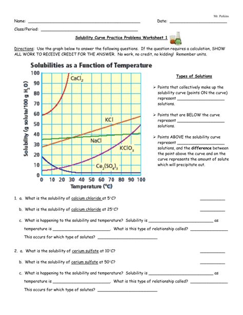 Students will be answering a series of questions that will require them to read and interpret the solubility curve of various substances. Solubility Curve Practice Problems Worksheet 1