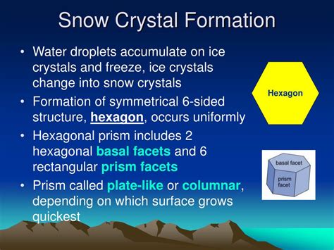 Ppt The Formation Of Snow Flakes And The Changing Snow Pack