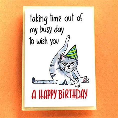 Funny Birthday Card From Cat Humorous Grumpy Cat Birthday