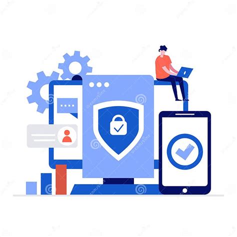 Cyber Security Vector Illustration Concept With Characters Data