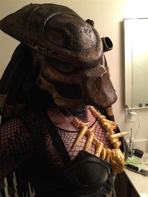 How to make predator helmet with cardboard using easy tools that you will be proud to hang on your wall, or to give as a present. Female predator huntress outfit complete | RPF Costume and ...