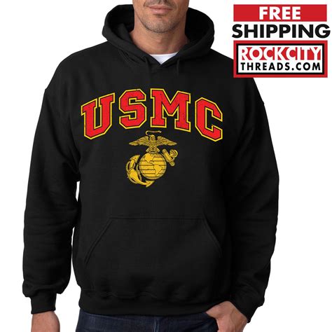Usmc Marines Hoodie Black Sweatshirt Marine Corps Pullover Hoody Semper