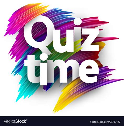 Quiz Time Card With Colorful Brush Strokes Vector Image