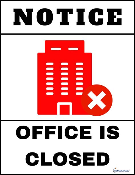 Office Is Closed Sign Free Download