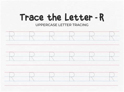 Uppercase Letter R Tracing Worksheet For Preschool