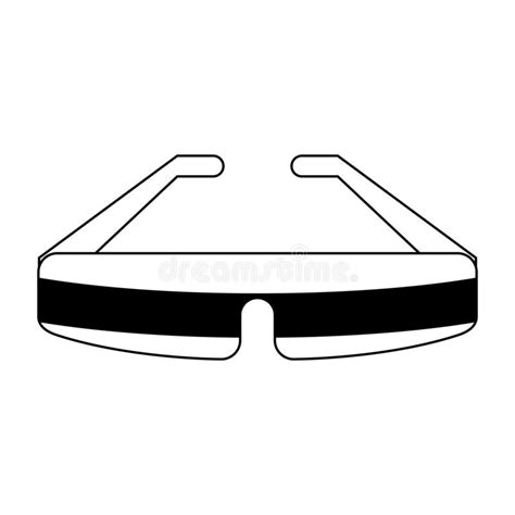 Smart Glasses Technology In Black And White Stock Vector Illustration