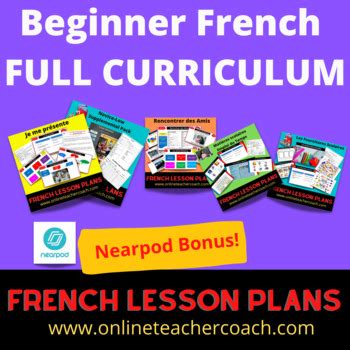 Beginner French Activities FULL CURRICULUM by French Online Teacher