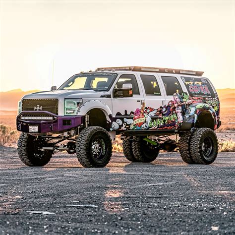 Heavily Modified Ford Excursion Boasting A Wrap By Wrap Stars American