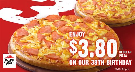 Pizza Hut Is Offering 3 80 Regular Pizzas In Celebration Of Their 38th