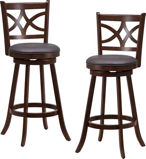 Costway Bar Stools Set Of 2 360° Swivel Bar Chairs With