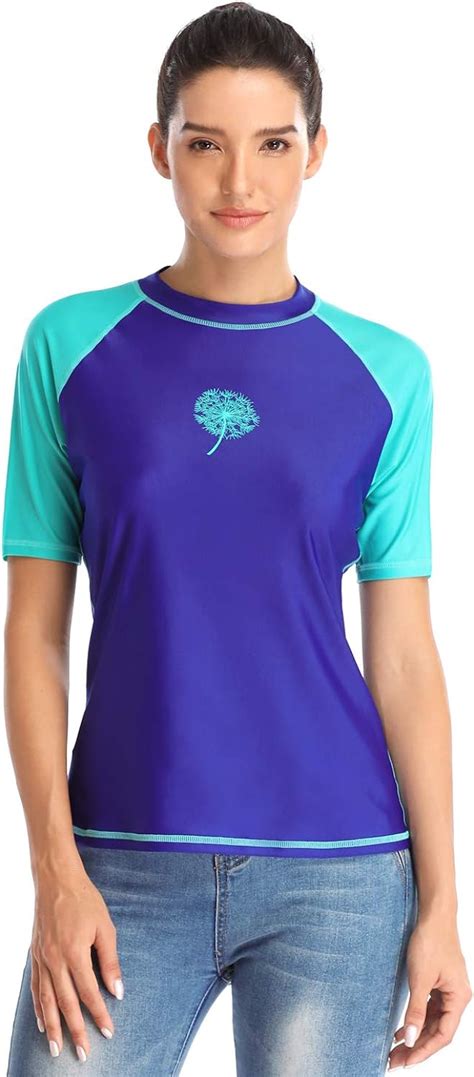 Belamo Womens Rash Guard Short Sleeve Rashguard Athletic Upf Uv Swim