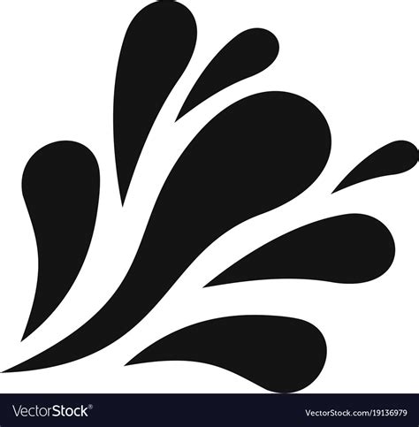 Wave Splash Icon Simple Black Style Royalty Free Vector