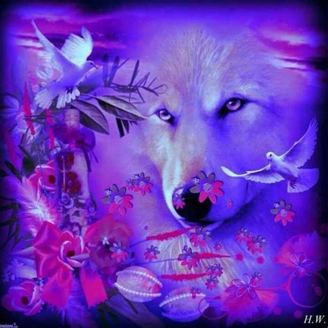 Purple Wolf Spirit Animal Fantasy Wolf Wolf Pictures