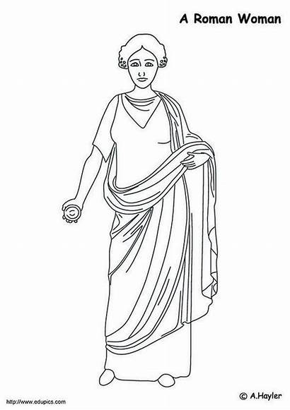 Roman Coloring Woman Pages Rome Sheets Edupics