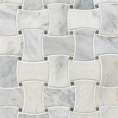 Hampton Carrara Polished Delray With Cinderella Grey Marble Mosaic Tile