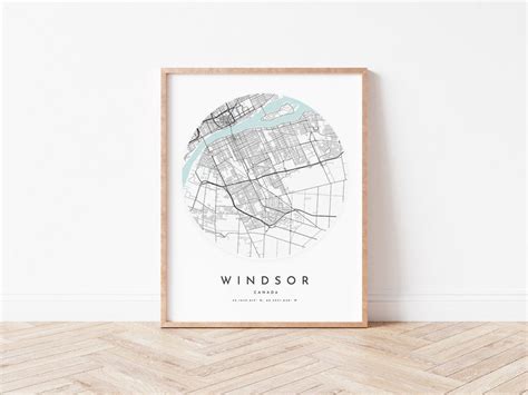 Windsor Map Print Windsor Map Poster City Wall Art Windsor Etsy