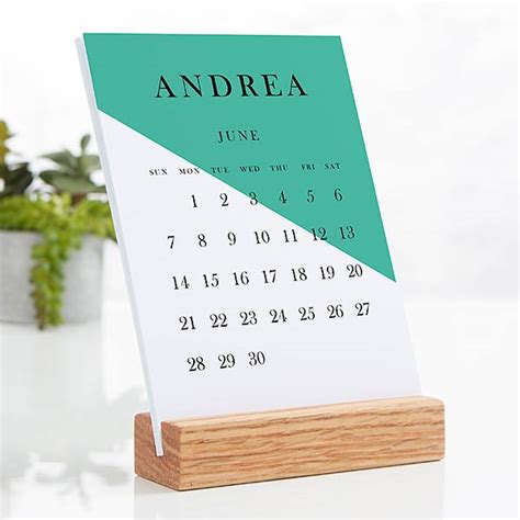 Color Block Personalized Easel Desk Calendar