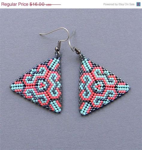 Off Sale Colorful Seed Bead Earrings Triangle By Anabel Shop