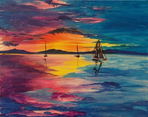 Sunsets And Sailboats Lake Tahoe Paint And Sip Studio Painting Paint