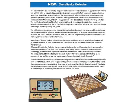 Electronic Chess Computer Genius Exclusive Chess Shop Online