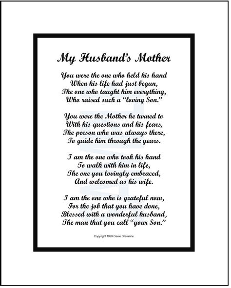 poem for my mother in law digital download mother in law verse print thank you appreciation