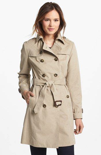 London Fog Quilted Flap Double Breasted Trench Coat Regular And Petite