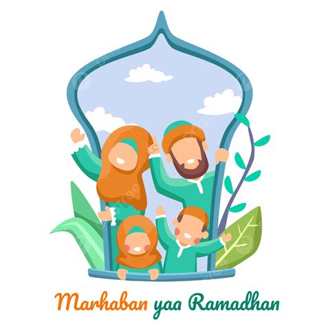 Gambar Marhaban Ya Ramadhan Ilustrasi Keluarga Muslim Islam Keluarga