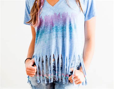 Festival Style Hack How To Dye Bead And Fringe Your T Shirts